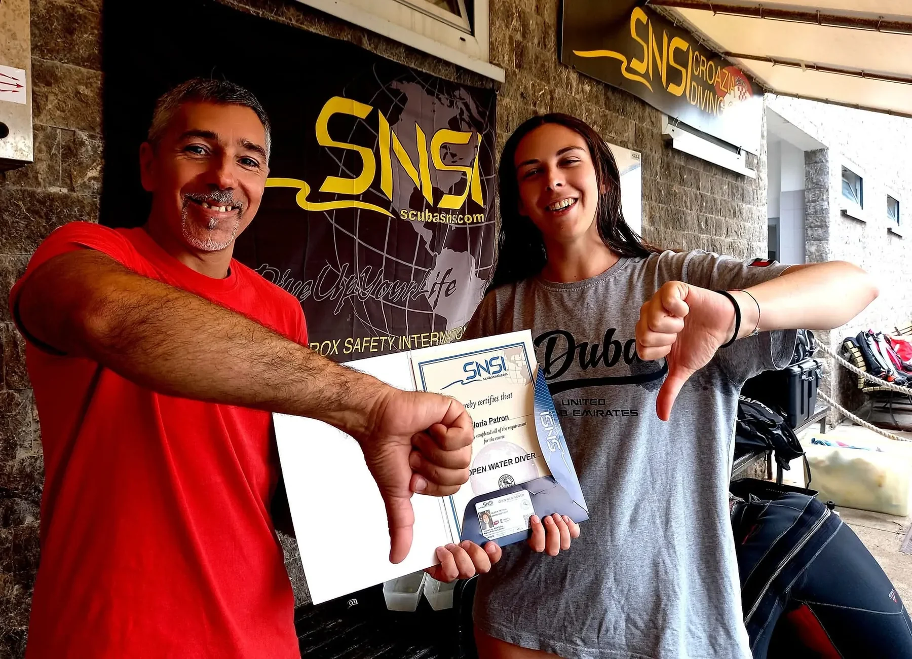 SNSI Open Water Diver certifikat