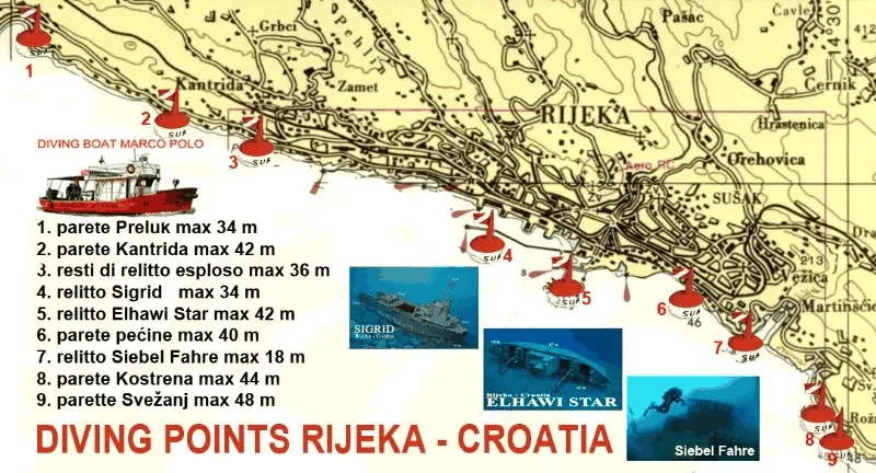 Ronilačke lokacije Rijeke